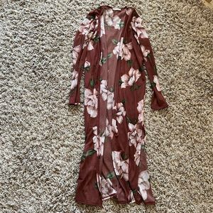 Promesa long coverup/cardigan •worn once• could be duster or swim suit cover up